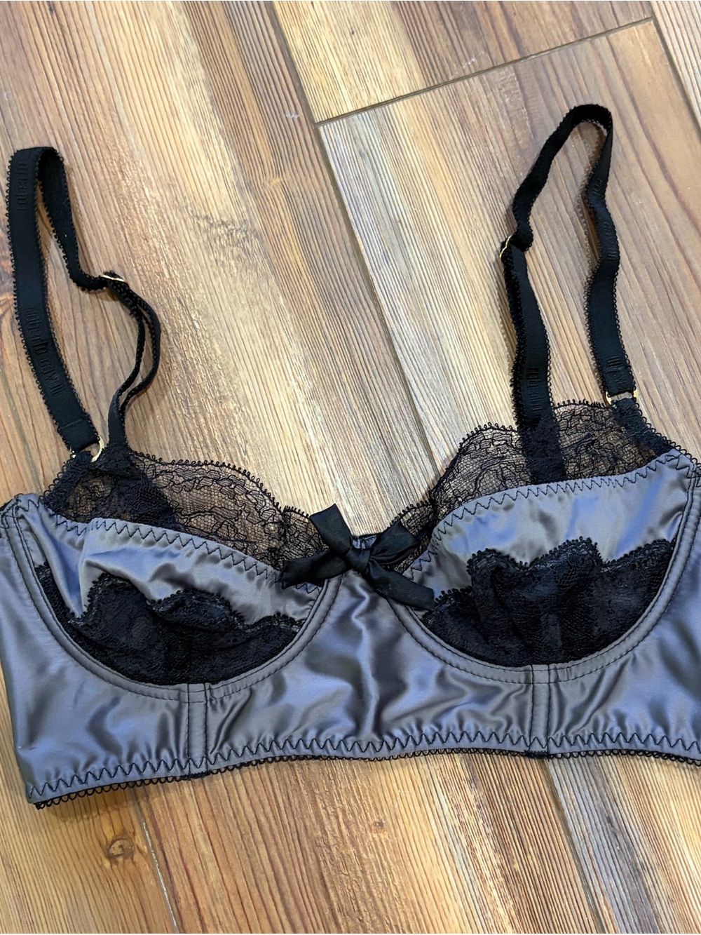 Roberto Cavalli Satin Lace Bra